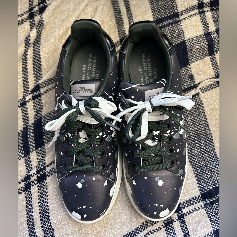 The Paint Splatter Tennis Sneakers in Black by Marc Jacobs - Excellent Condition - Picture 10 of 16